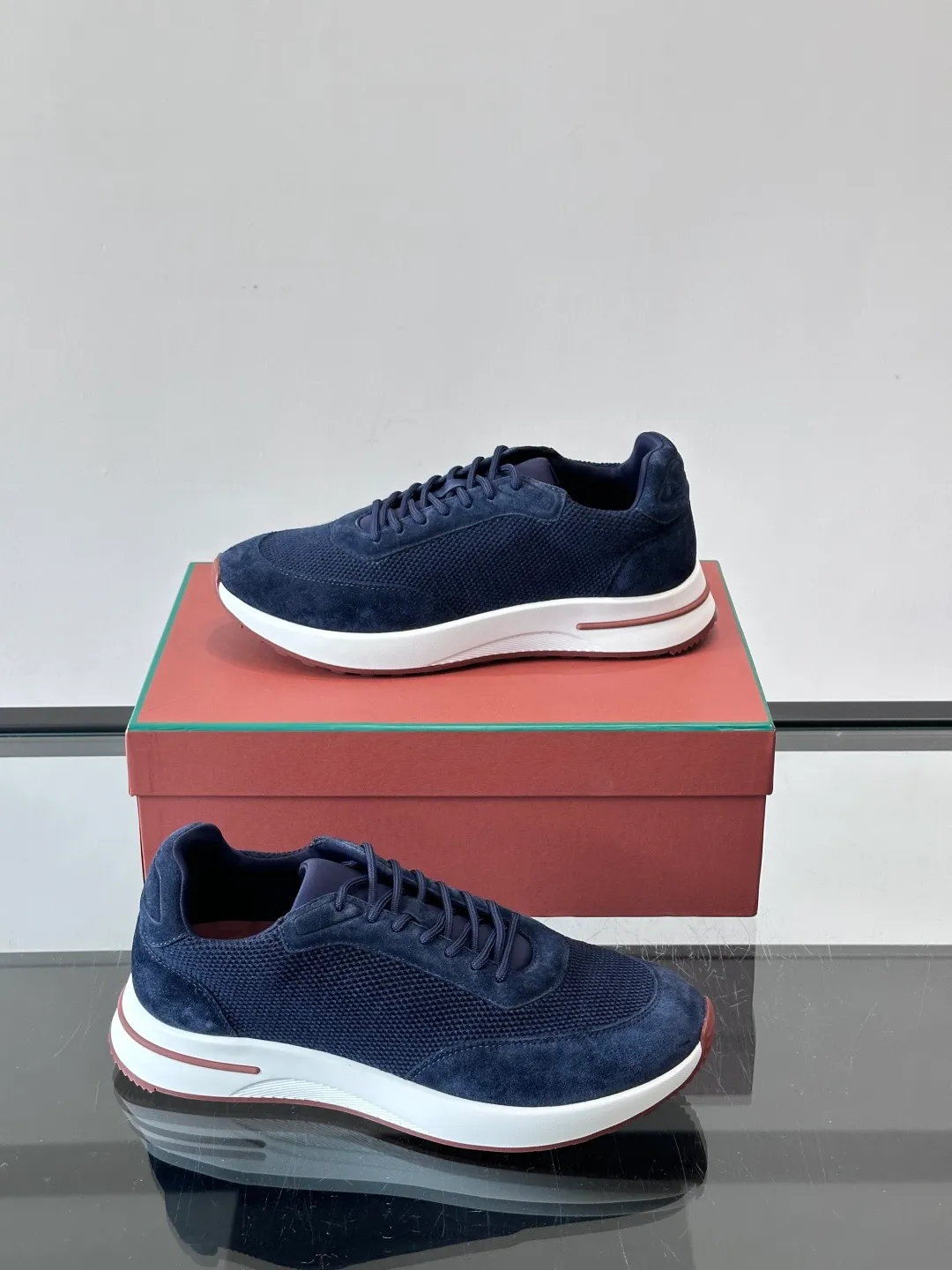 Men's men's shoes 💰p580 "Loro men's shoes 💰pian＊" Week End Walk series sports shoes, using exclusive raw materials, mesh upper + suede stitching, breathable and comfortable, rubber soles with strong grip, suitable for commuting and casual outings. Low-key high-end gray tone, versatile suit or casual wear, size: 39-44 (customized at 38.45.46)